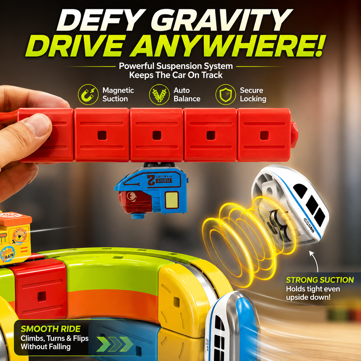 🔥66-Piece Set ,Build, Flip & Race 3D Track Set