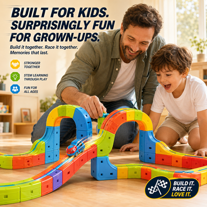 🔥66-Piece Set ,Build, Flip & Race 3D Track Set