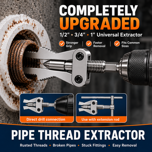 🔧 Broken Pipe Thread Extractor | Drill-Powered Nipple Remover