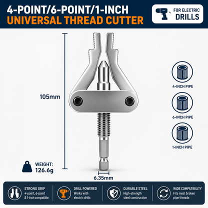 🔧 Broken Pipe Thread Extractor | Drill-Powered Nipple Remover