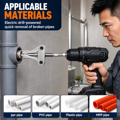 🔧 Broken Pipe Thread Extractor | Drill-Powered Nipple Remover