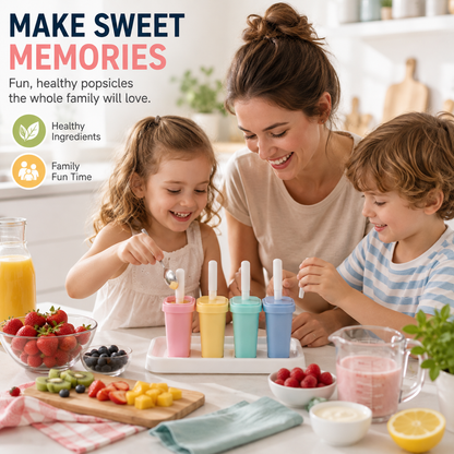 🍓 Homemade Popsicle Mold Set – Easy DIY Frozen Treat Maker