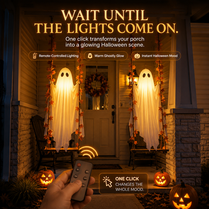 👻 Light-Up Swinging Ghost Halloween Decoration