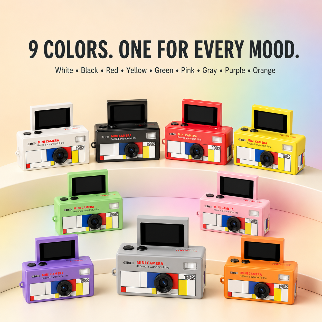 📷 Retro Flip-Screen Keychain Camera Kit – 9 Colors + 32GB Card