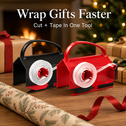 🎁 2-in-1 Wrapping Paper Cutter & Tape Dispenser – Faster Gift Wrapping Tool