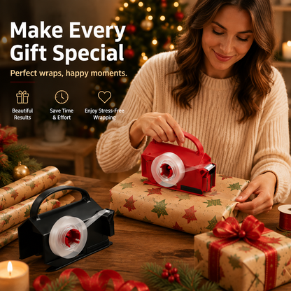 🎁 2-in-1 Wrapping Paper Cutter & Tape Dispenser – Faster Gift Wrapping Tool