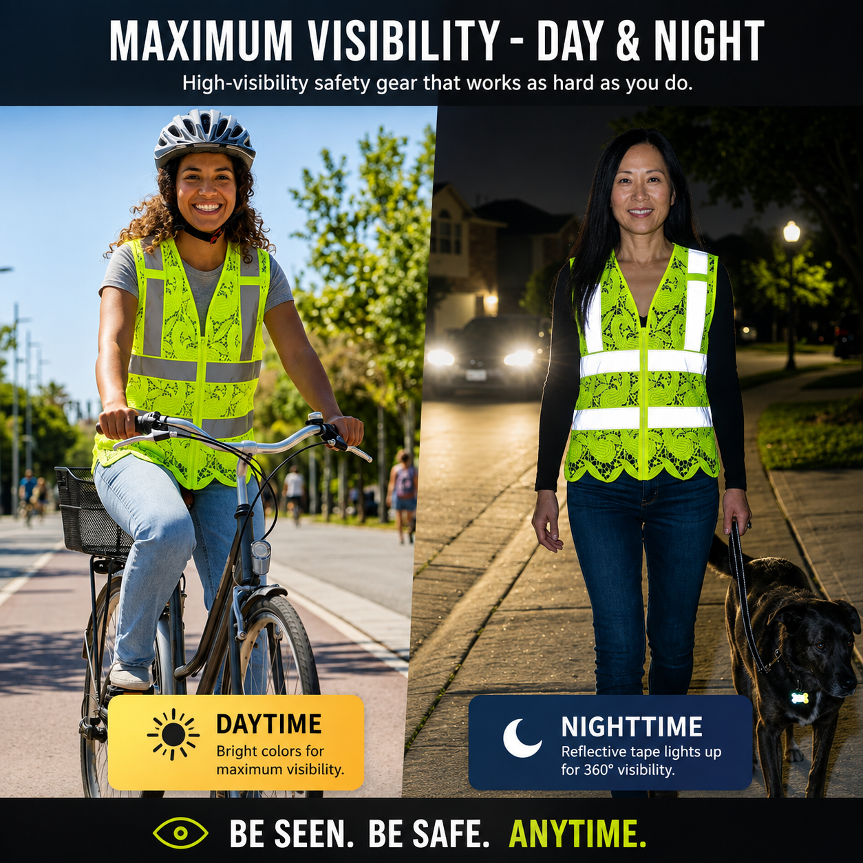 💚 Lace Safety Vest | Stylish Hi-Vis Workwear