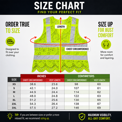 💚 Lace Safety Vest | Stylish Hi-Vis Workwear