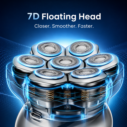🪒 7D Electric Head Shaver for Men | Wet & Dry Rotary Razor