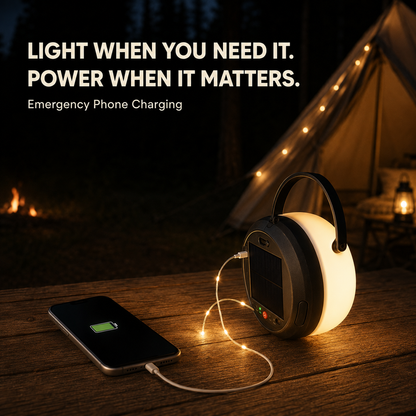 🏕️ Retractable Camping String Lights with Portable Lantern – Pull, Hang & Reel Away
