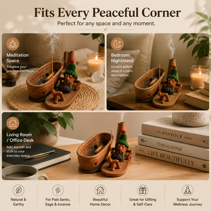 🌿 Terracotta Palo Santo Holder – Handmade Incense Burner For Calm Home Rituals