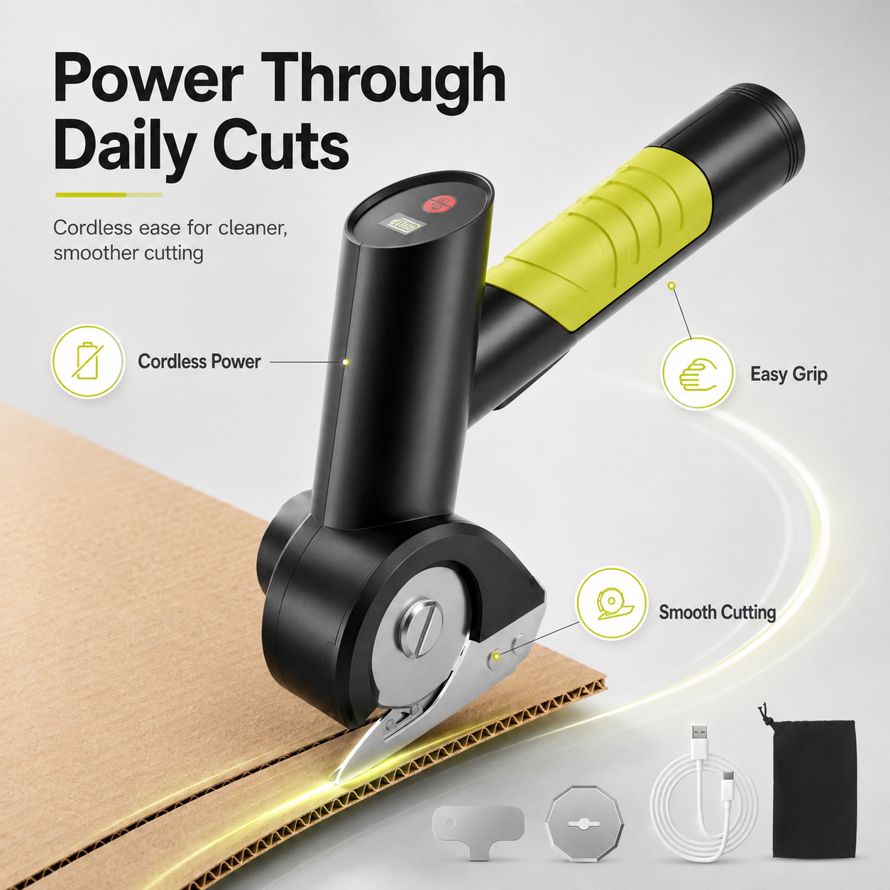 ⚡ Cordless Electric Scissors | Powerful Rotary Cutter for Cardboard, Fabric & DIY