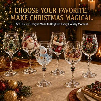 🎄 3D Christmas Collectible Stemmed Glass – 6 Festive Designs
