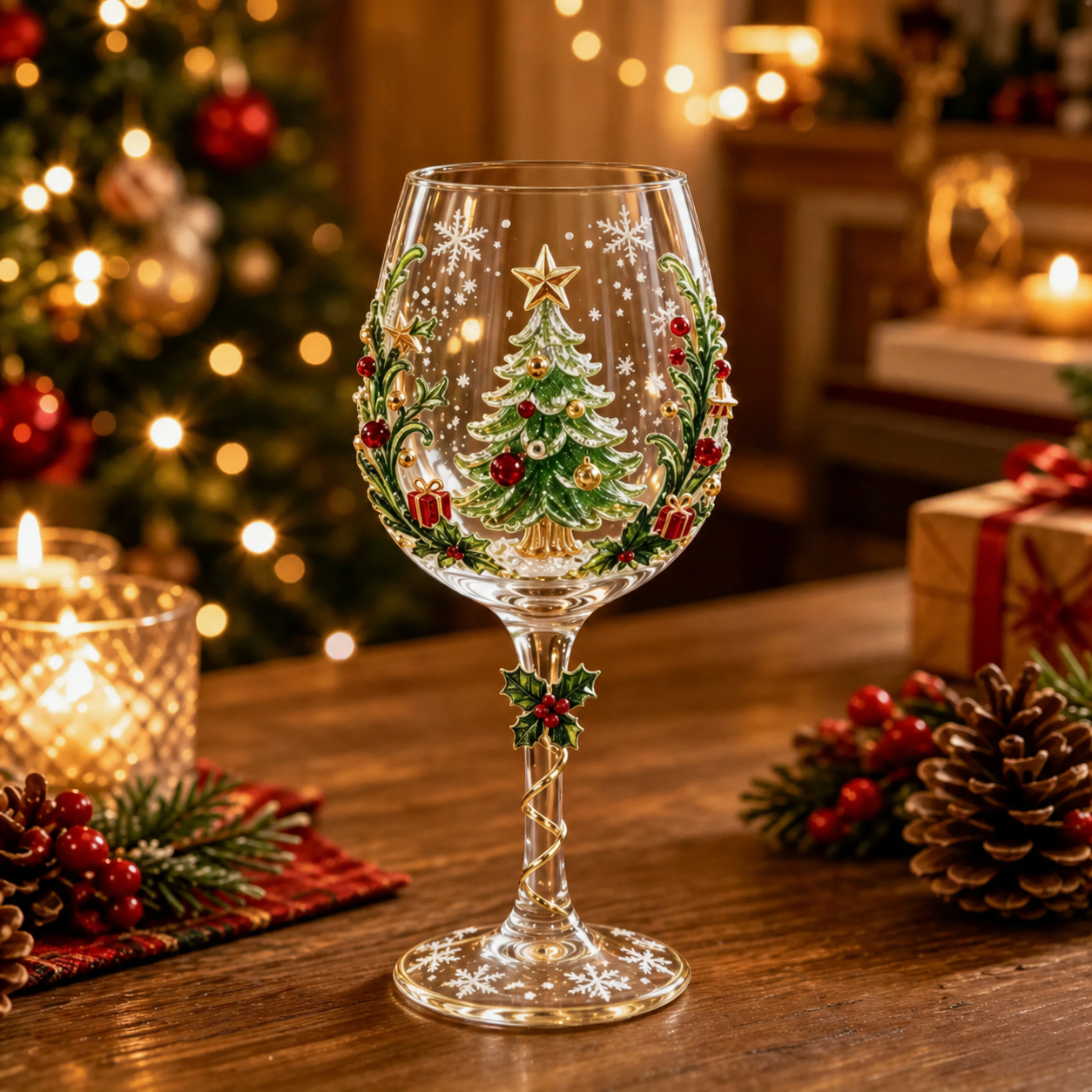 🎄 3D Christmas Collectible Stemmed Glass – 6 Festive Designs