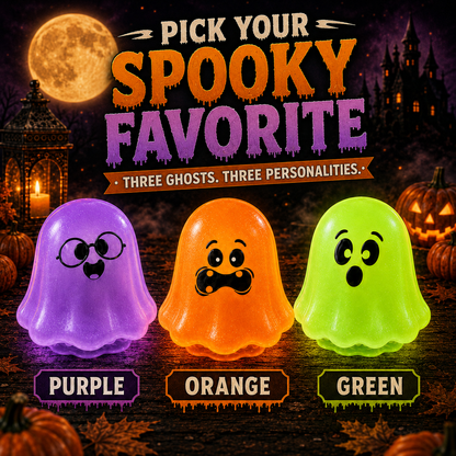 👻 Glow Ghost Squishy Toy | Halloween Light-Up Stress Relief Toy🎃