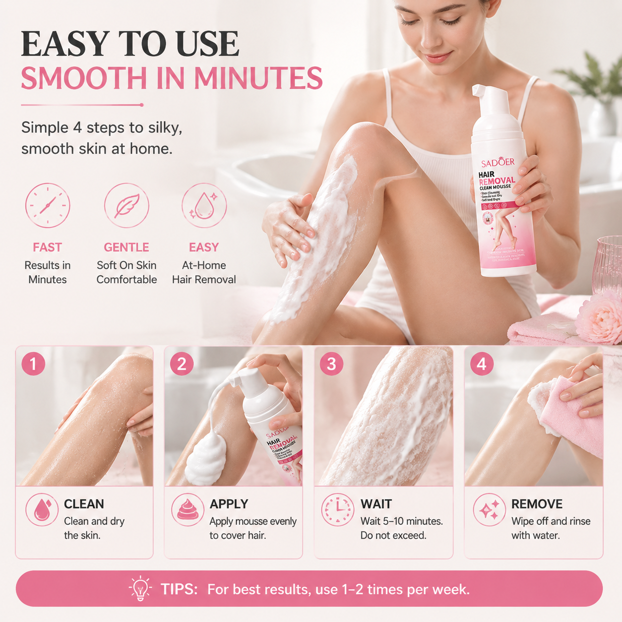 ✨ Smooth Skin Hair Removal Mousse – Gentle Foam Beauty Care At Home