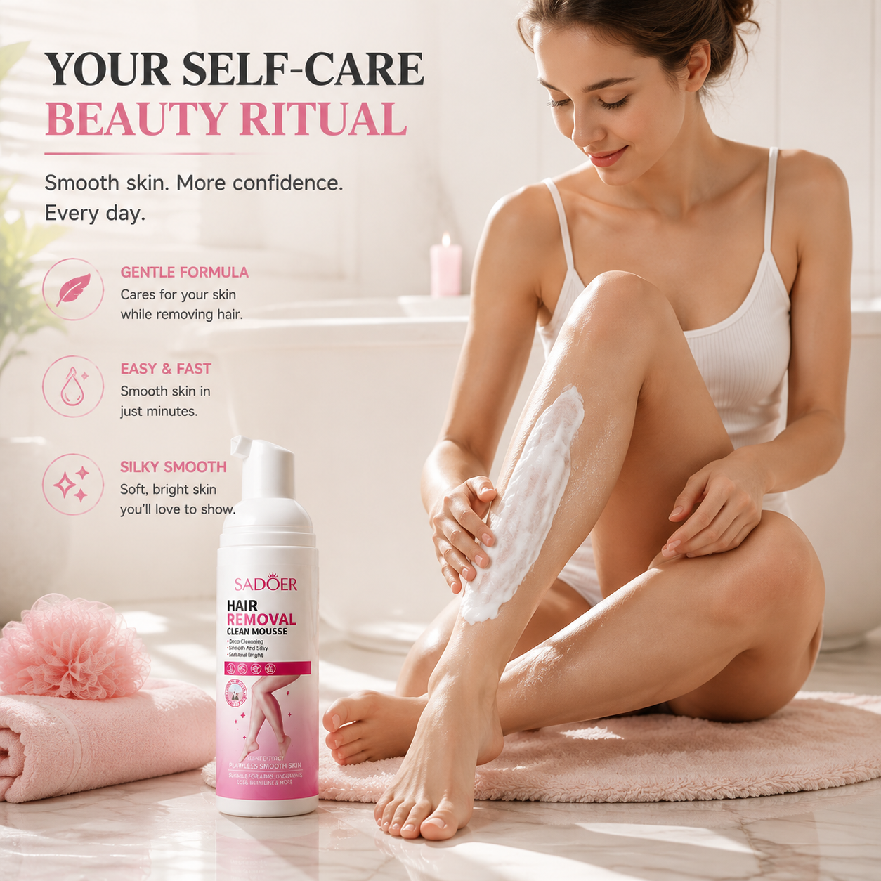 ✨ Smooth Skin Hair Removal Mousse – Gentle Foam Beauty Care At Home