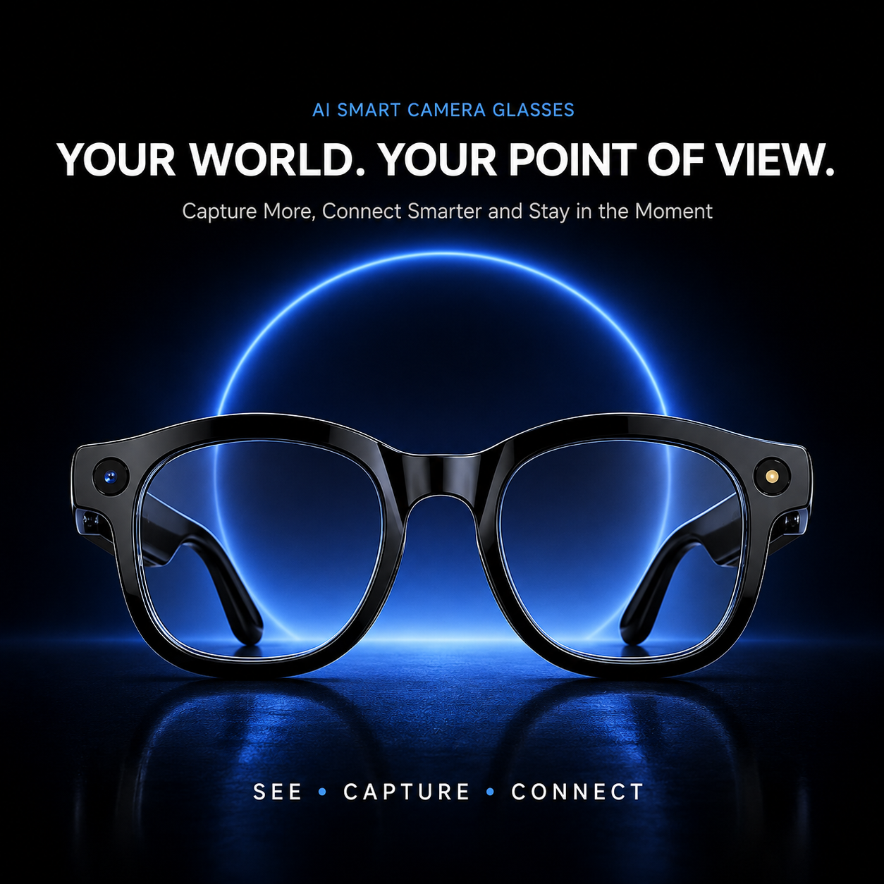 📸 AI Smart Camera Glasses – Hands-Free Photos, Video, Translation & Calls