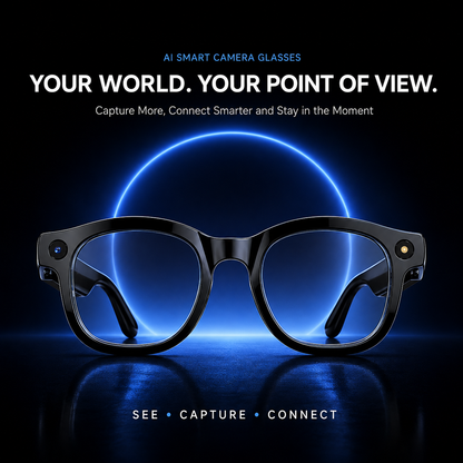 📸 AI Smart Camera Glasses – Hands-Free Photos, Video, Translation & Calls