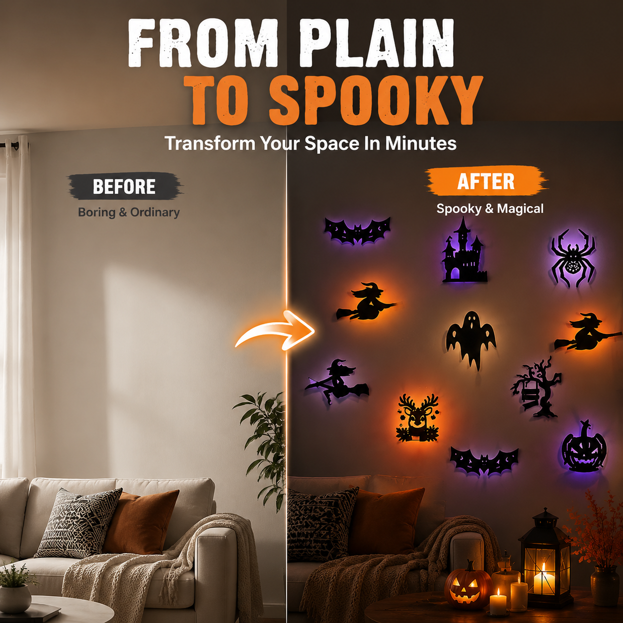 🎃 Halloween LED Wall Stickers | Glow In The Dark Spooky Home Decoration