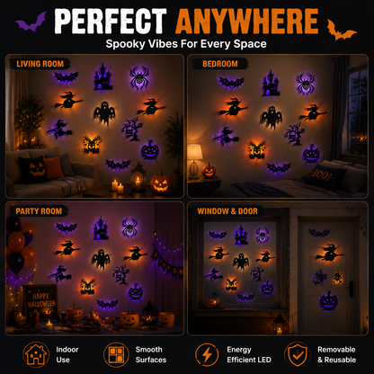 🎃 Halloween LED Wall Stickers | Glow In The Dark Spooky Home Decoration