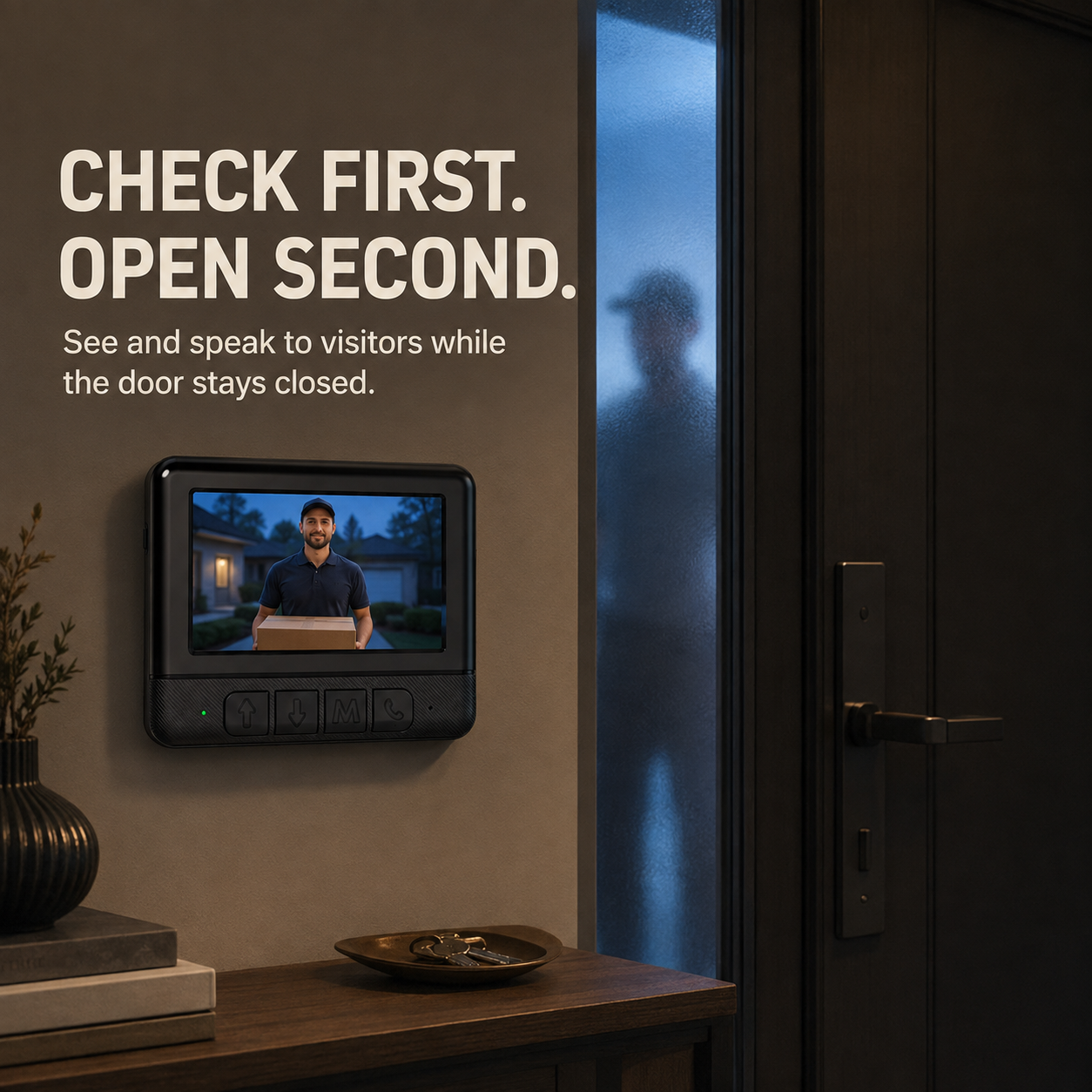 📹 4.3-Inch Screen Video Doorbell – See & Talk Without Wi-Fi