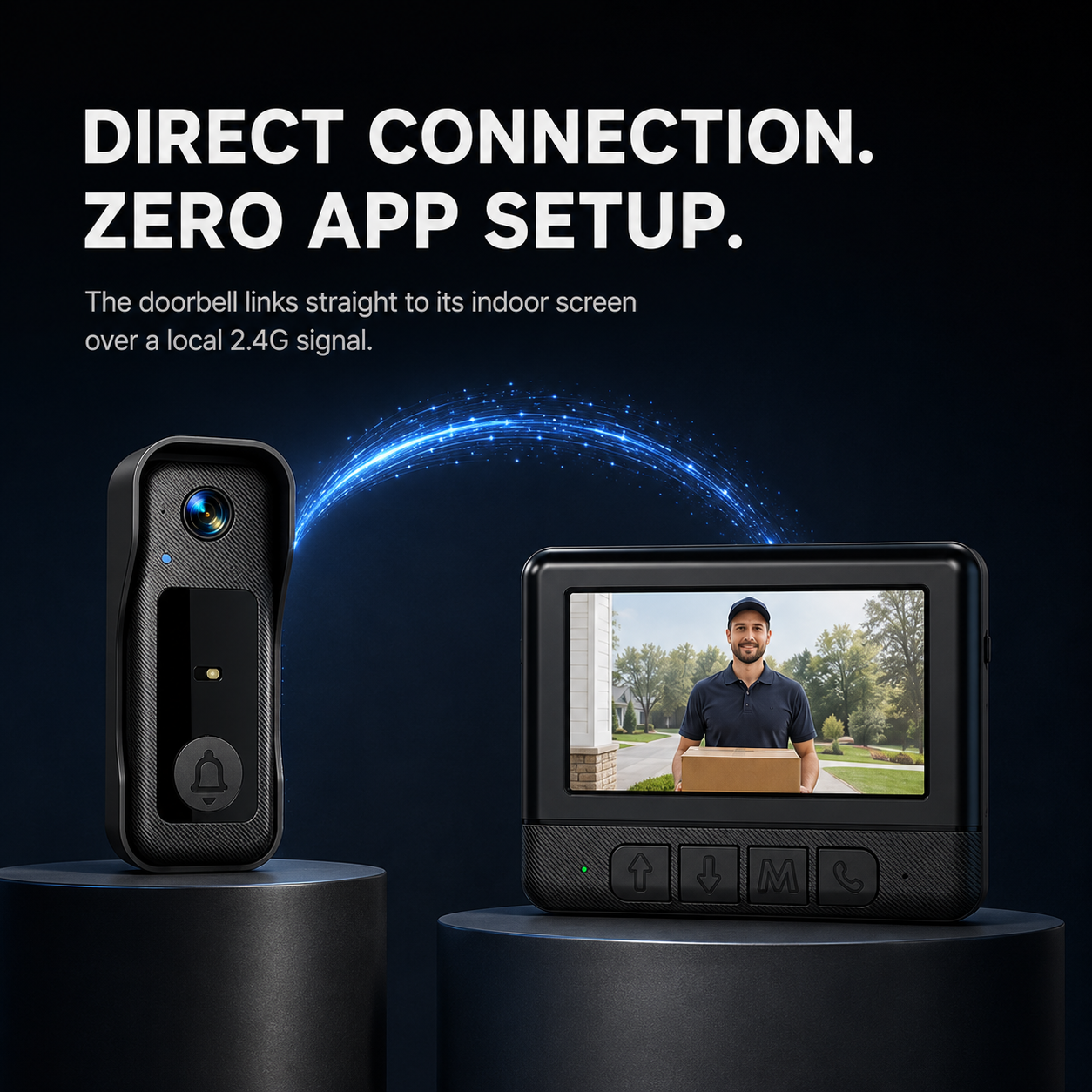 📹 4.3-Inch Screen Video Doorbell – See & Talk Without Wi-Fi