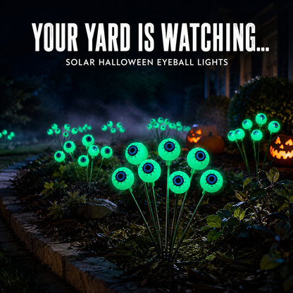 👁️ Solar Halloween Yard Lights — Glowing Eyeballs, Skulls & Ghosts