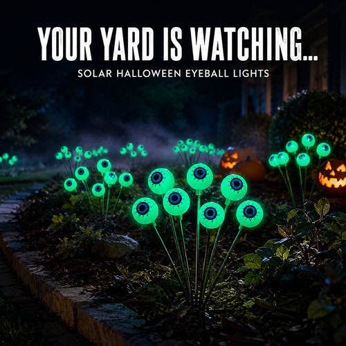 👁️ Solar Halloween Yard Lights — Glowing Eyeballs, Skulls & Ghosts