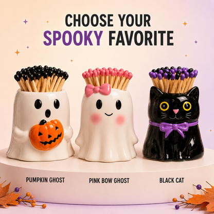 🎃 Spooky Character Matchstick Holders — Cute Halloween Candle Decor