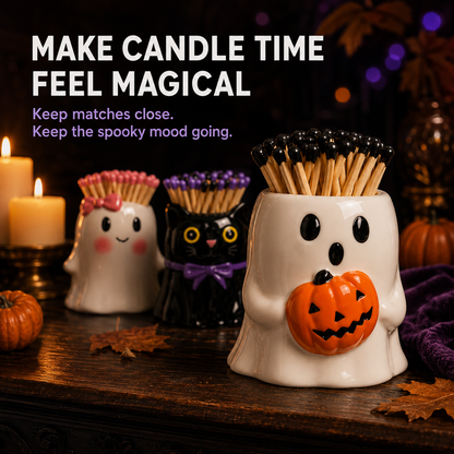 🎃 Spooky Character Matchstick Holders — Cute Halloween Candle Decor