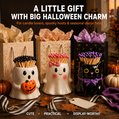 🎃 Spooky Character Matchstick Holders — Cute Halloween Candle Decor