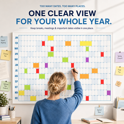 📚Teacher’s Giant School Year Wall Calendar | See 12 Months at a Glance