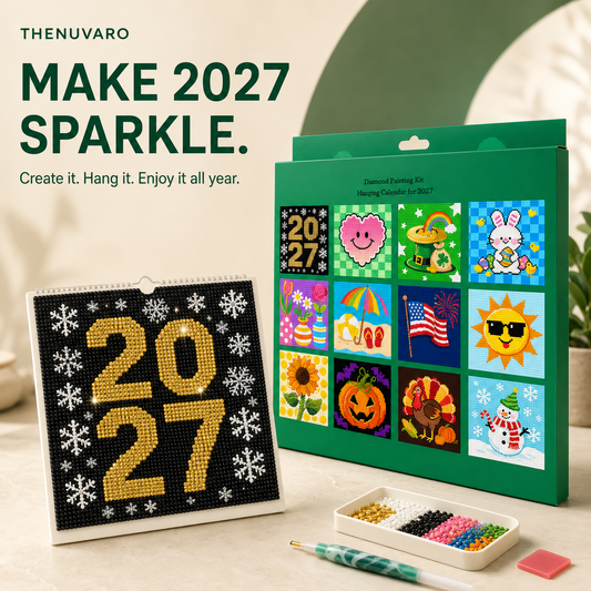 ✨ 2027 Diamond Painting Hanging Calendar Kit – 12 Monthly Designs