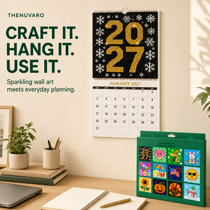 ✨ 2027 Diamond Painting Hanging Calendar Kit – 12 Monthly Designs