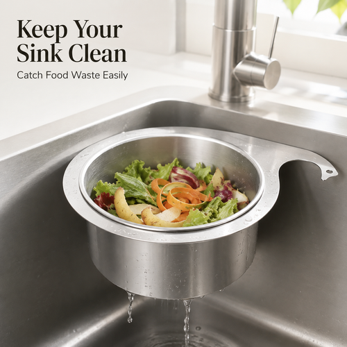 🗑️ Stop Food Scraps In Your Drain | Stainless Steel Sink Strainer Basket