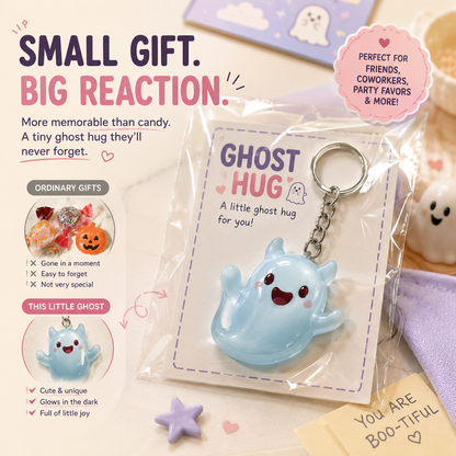 👻5pcs Glow-in-the-Dark Ghost Keychain | Cute Halloween Gift