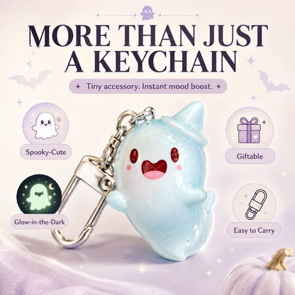 👻5pcs Glow-in-the-Dark Ghost Keychain | Cute Halloween Gift