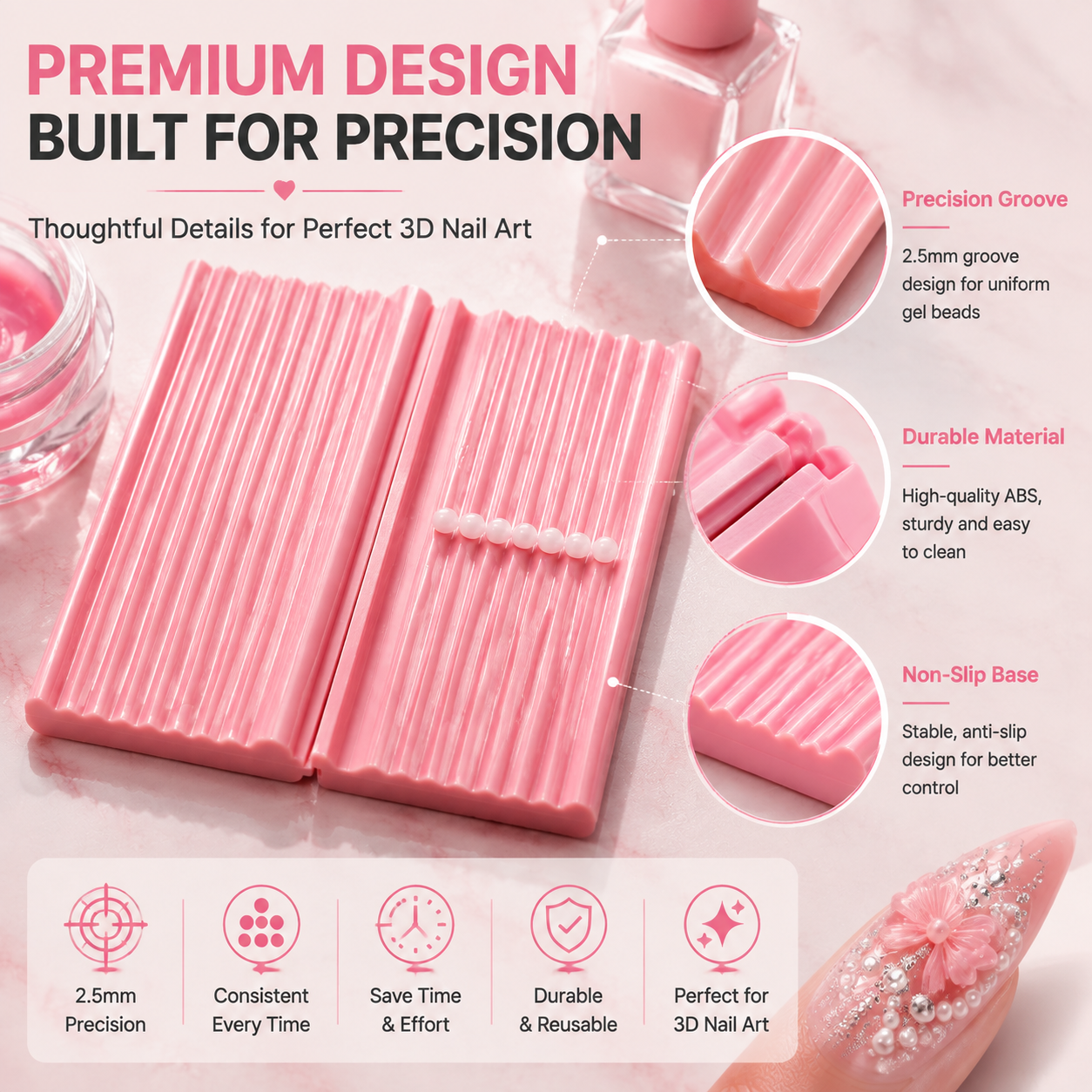 💅 2.5mm Gel Bead Roller Tool | Create Perfect 3D Nail Art Designs Easily