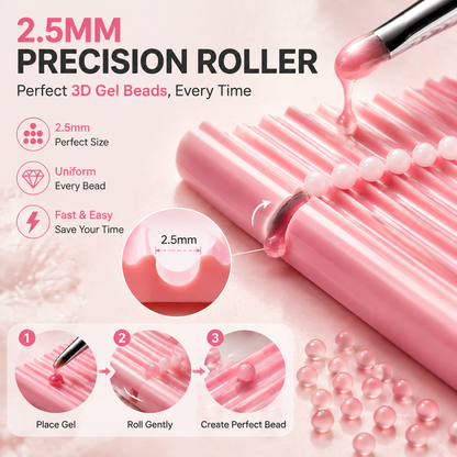 💅 2.5mm Gel Bead Roller Tool | Create Perfect 3D Nail Art Designs Easily