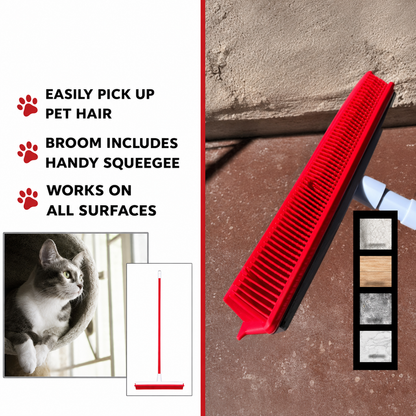 🐾  Silicone Pet Hair Broom | Magic Fur Remover & Squeegee