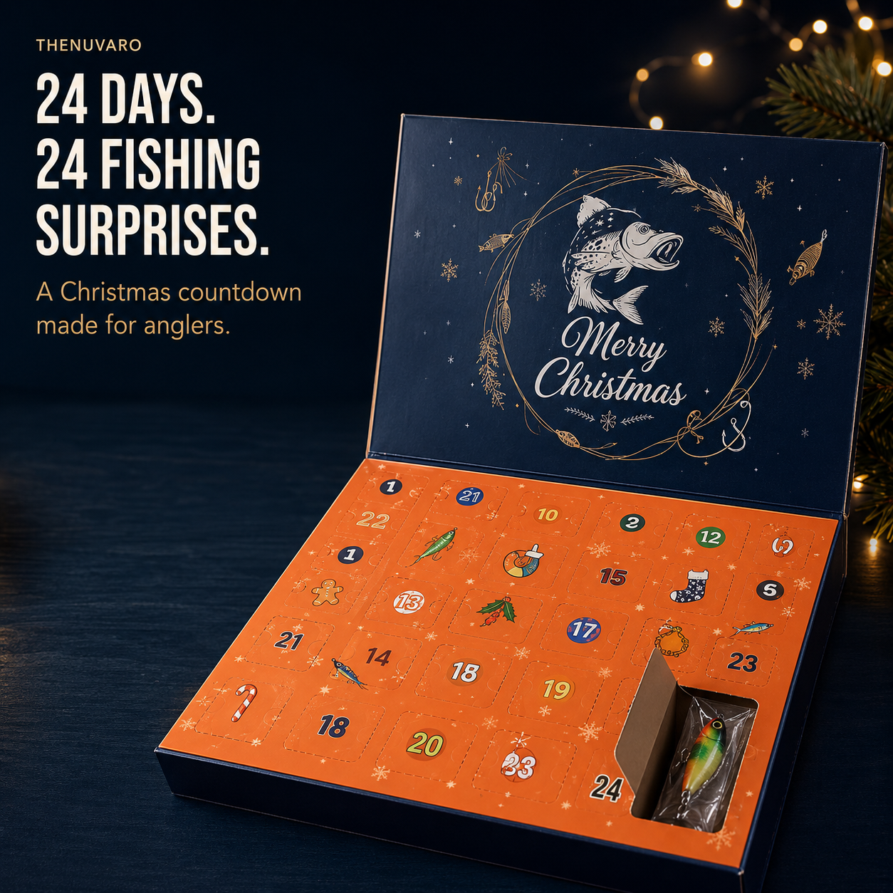 🎣 24-Day Fishing Lure Advent Calendar – 24 Daily Tackle Surprises for Anglers