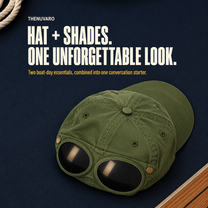 ✈️ Pilot-Inspired Baseball Cap🧢 Novelty Boater Hat with Built-In Shades – The Funniest Gift for Fishing & Boat Lovers（副本）