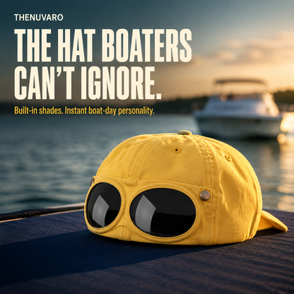 ✈️ Pilot-Inspired Baseball Cap🧢 Novelty Boater Hat with Built-In Shades – The Funniest Gift for Fishing & Boat Lovers（副本）