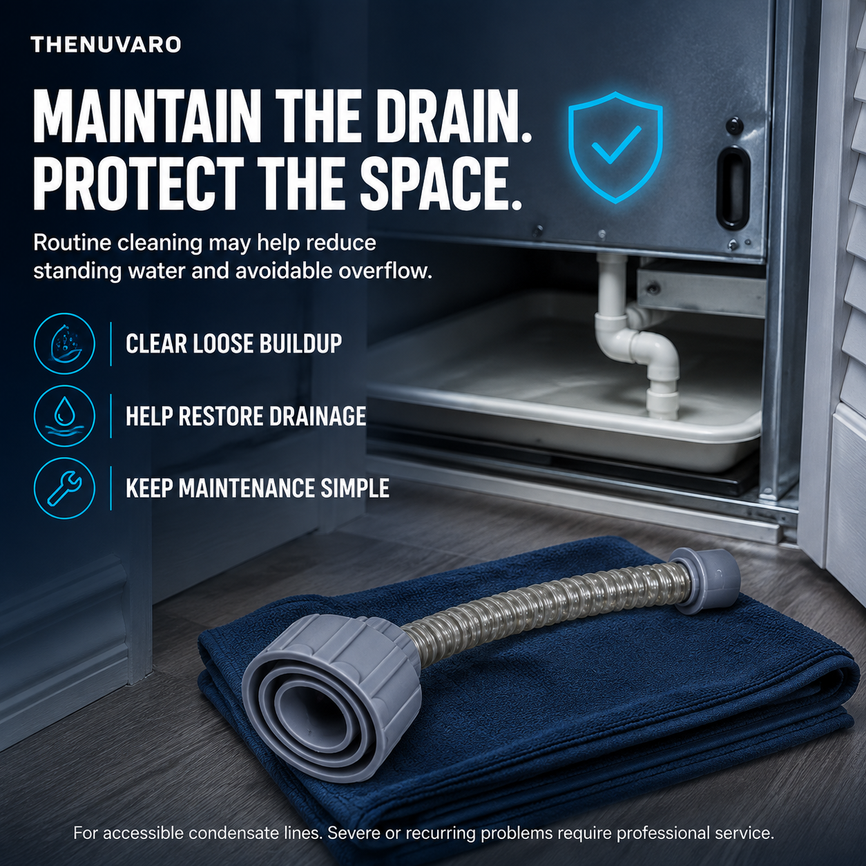 💧 AC Drain Line Cleaning Adapter – Flexible Wet/Dry Vacuum Connector for Condensate Pipe Maintenance