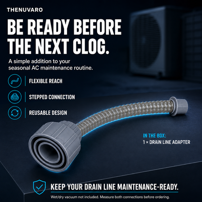 💧 AC Drain Line Cleaning Adapter – Flexible Wet/Dry Vacuum Connector for Condensate Pipe Maintenance