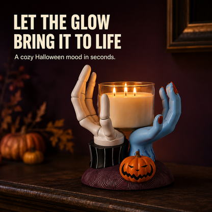 🎃 Spooky Hands Candle Holder – Cute & Creepy Halloween Tabletop Décor