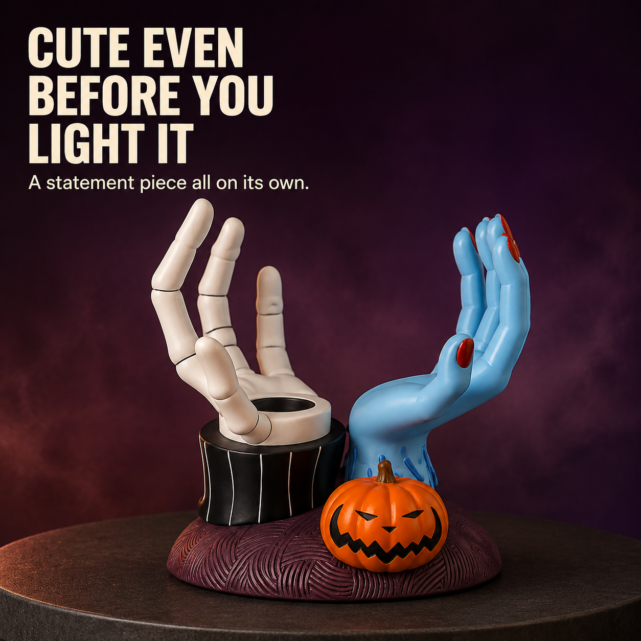 🎃 Spooky Hands Candle Holder – Cute & Creepy Halloween Tabletop Décor
