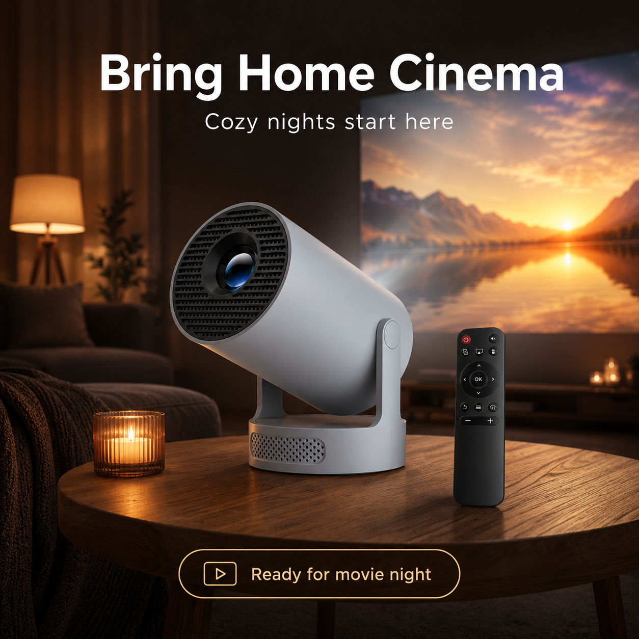 🎬 Portable Smart Projector with WiFi 6 & Bluetooth 5.4