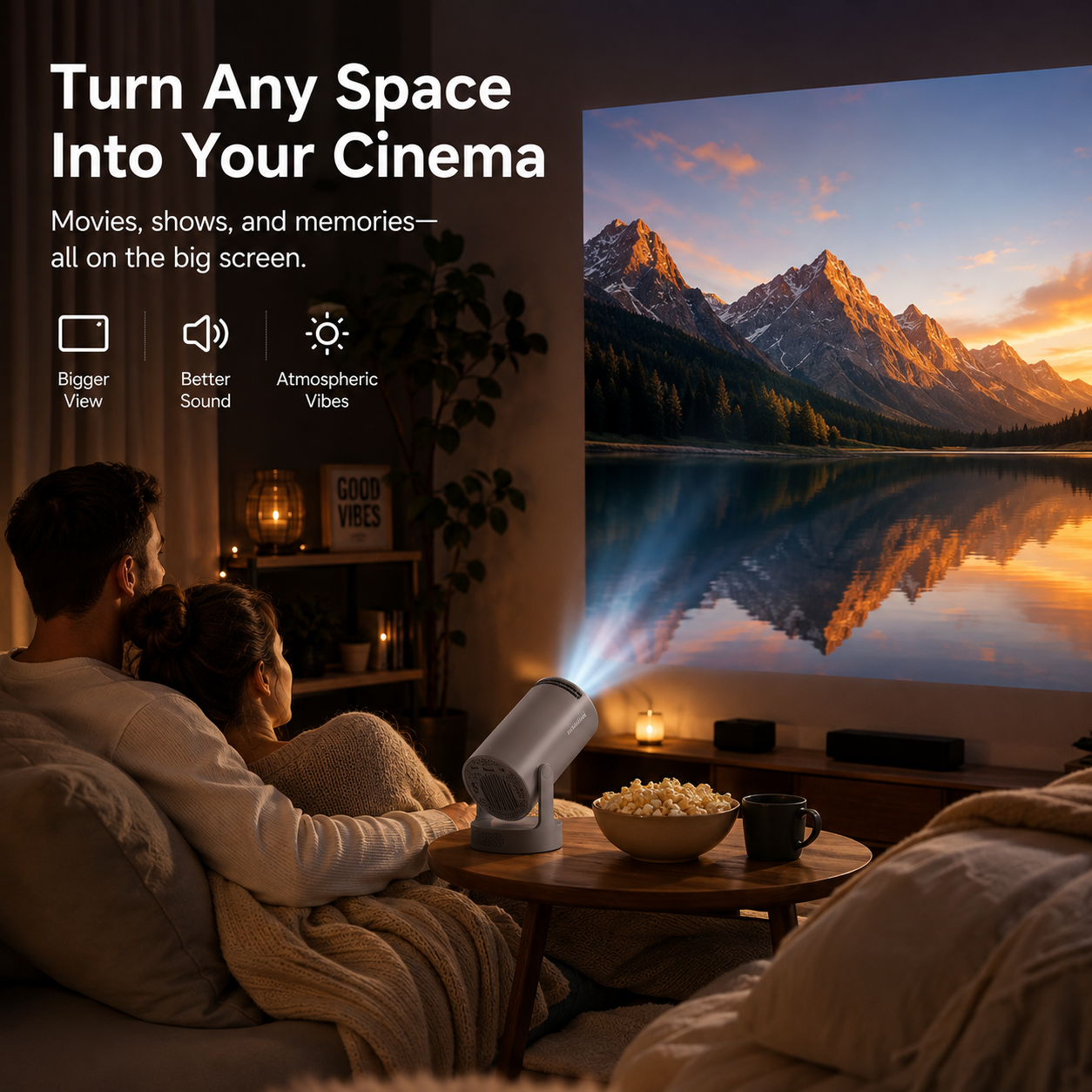 🎬 Portable Smart Projector with WiFi 6 & Bluetooth 5.4